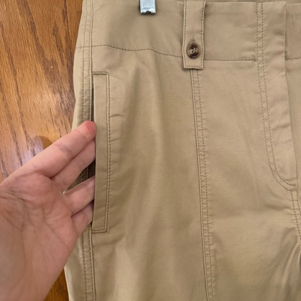 NWT Chico's Size 2R Fly Front Wide Leg Pant Fashion Wild Truffle Chino Khaki - Picture 3 of 16